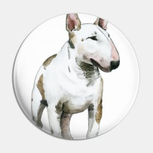 Miniature Bull Terrier Watercolor - Dog Lovers Pin