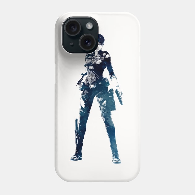 ✪ Jill Valentine ✪ REVELATIONS costume Abstract Stencil Sketch Art Phone Case by Naumovski