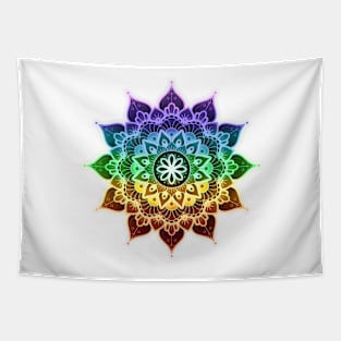 Mandala of Chakras in the 7 colors of the rainbow Tapestry