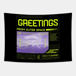 UFO UAP Greetings From Outer Space Close Encounters Tapestry