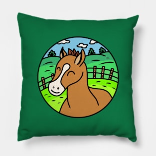 Cute cartoon horse Pillow