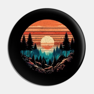 Wildlife Trees Outdoors Nature Retro Forest Pin