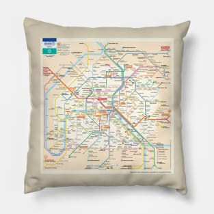 Paris Subway Map Pillow