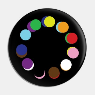 Rainbow dots circle Pin