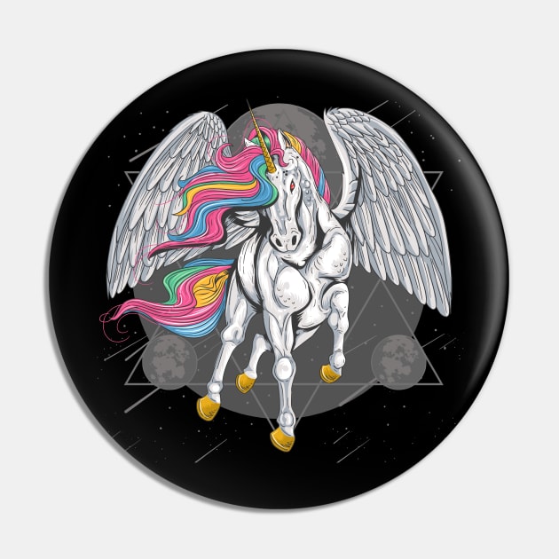 unicorn horse full colour with wings fly space moon Pin by Tshirt lover 1