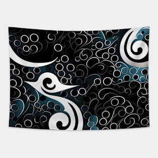 Abstract Swirls and Waves Effect illustration Tapestry