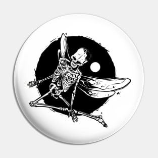 Winged Skeleton Grunge Pin