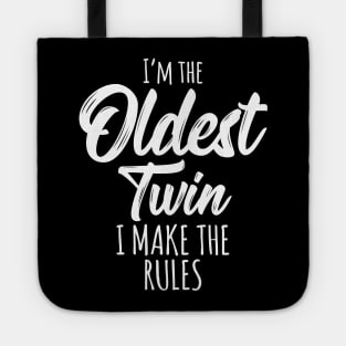 Twins Matching Birthday Sibling Oldest Twin Tote