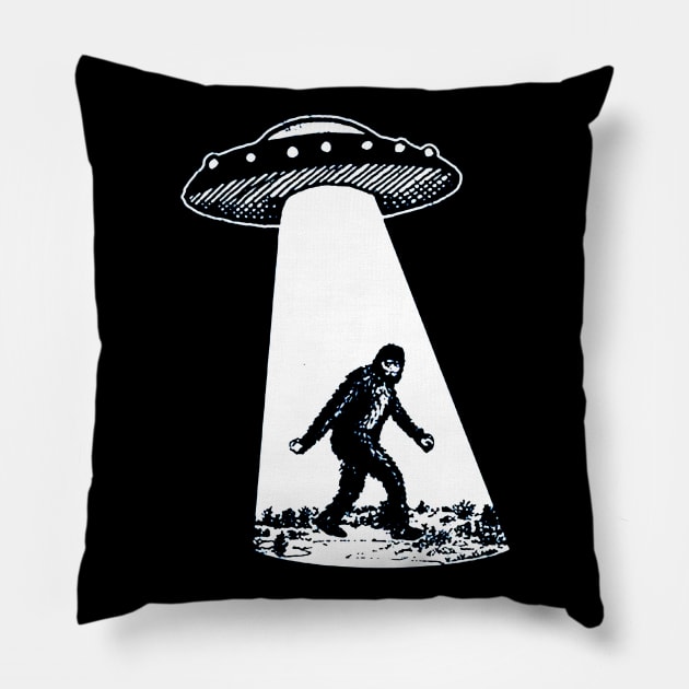 Bigfoot  UFO Pillow by bayudesignart45