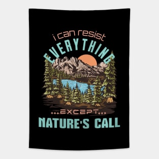 I Can Resist Everything Except Inspirational Quote Phrase Text Tapestry