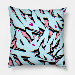 Glitch Graffiti Letters Pillow