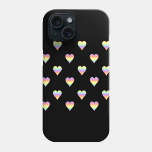 Mini Pastel Rainbow Horizontal Striped Hearts Phone Case