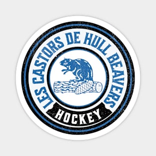 Vintage Beaver Logo Defunct Hockey Team Hull Beavers Magnet