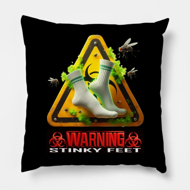 STINKY FEET - Warning Biohazard Pillow by TotallyRadGames