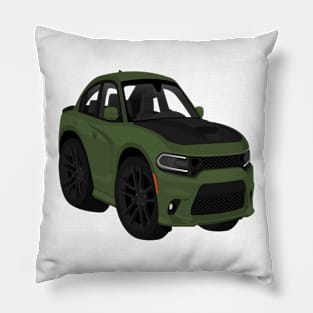 Charge Green + Black hood Pillow