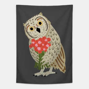 Owl with Flowers Tapestry