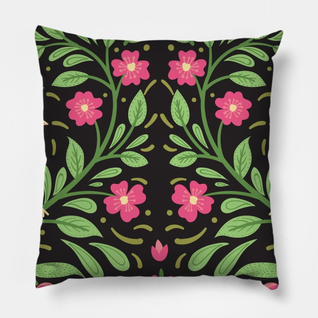 Folk Art Floral Pillow by SWON Design