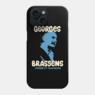 Georges Brassens Tribute Design - Poesie et Chansons Phone Case