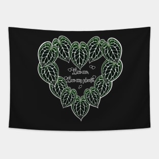 Anthurium Crystalline, Crystallinum, Rear plant love heart, love me love my plants Tapestry