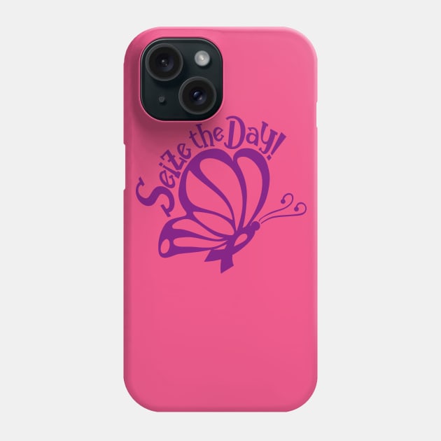 Seize the Day! - Purple Butterfly Phone Case by CuteCoCustom