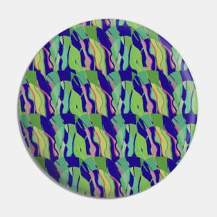 Contemporary Retro Abstract Navy Blue Surface Pattern - Hall of Mirrors Pin