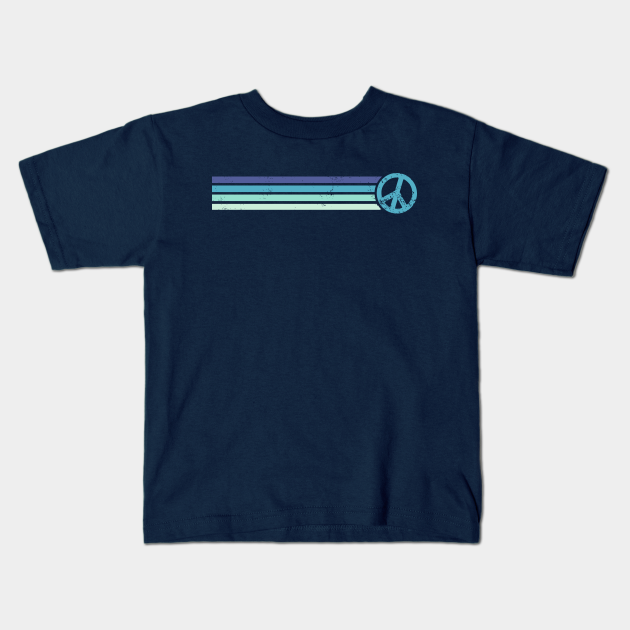 Download Retro Peace Stripes Vintage Blue Peace Kids T Shirt Teepublic