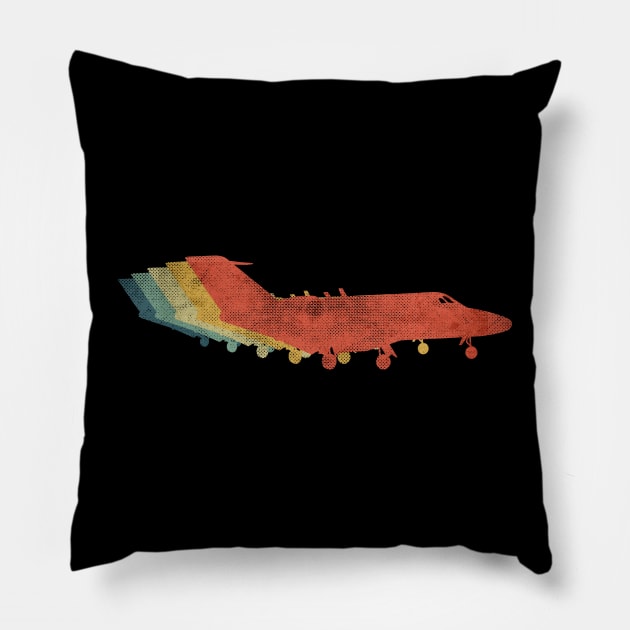 Private Jet Airplane Retro Vintage Color Pillow by bridgewalker