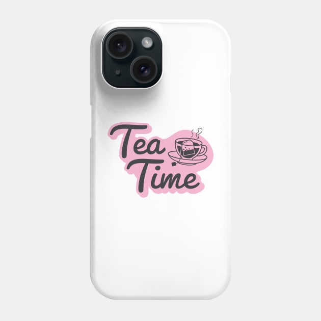 Black and Pink Teatime For Shirts, Bags, Stickers, Hats Phone Case by MIDALE