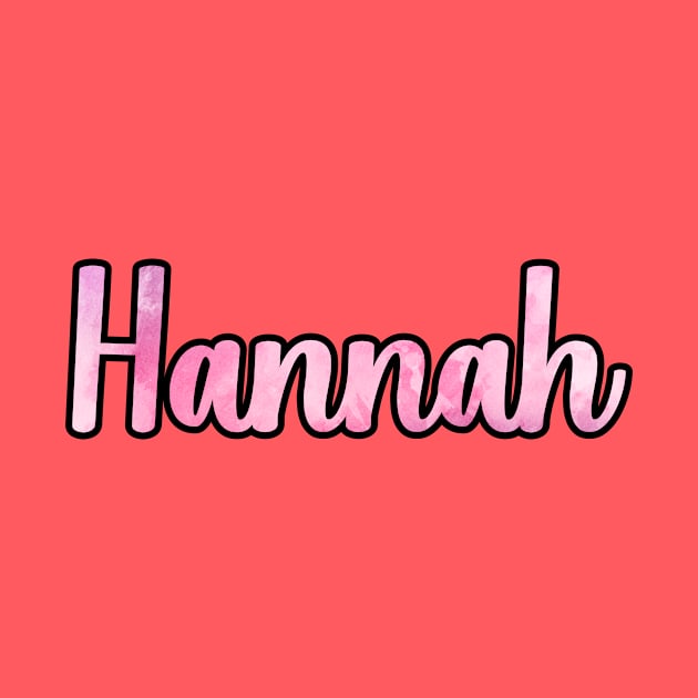 Hannah name pink watercolor by BehindTheChamp