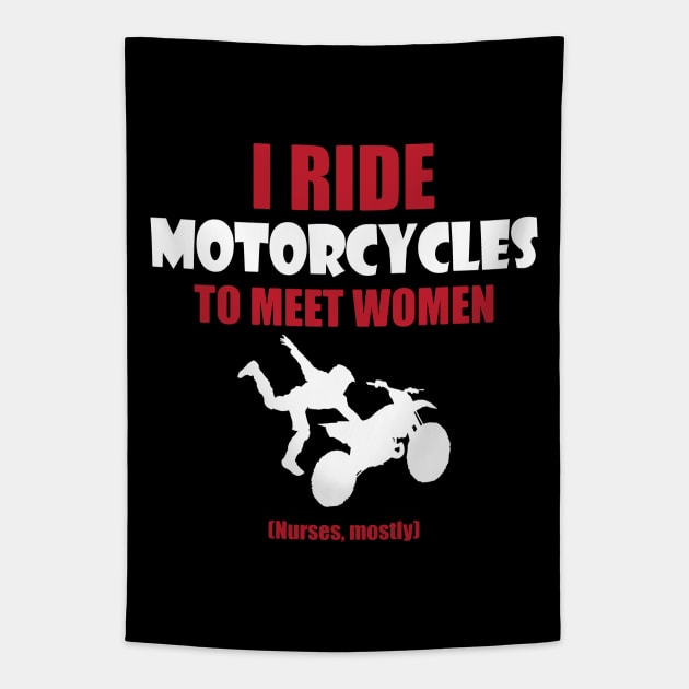 Ride motorcycles to meet woman Tapestry by nektarinchen