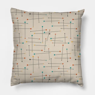 Funky Mid Century Lines Pattern Pillow