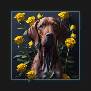 Vizsla yellow roses 2 T-Shirt