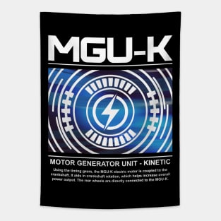 MGU-K F1 Power Unit (White Text) Design Tapestry