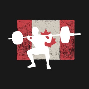 Powerlifting Squats Canadian Flag T-Shirt