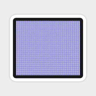 White and Blue Houndstooth Magnet