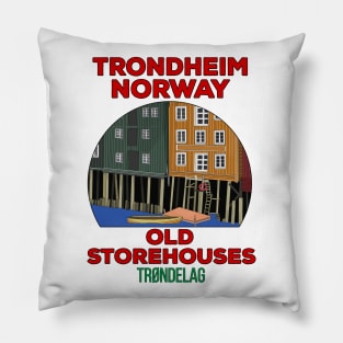 Old Storehouses Trondheim Norway Pillow