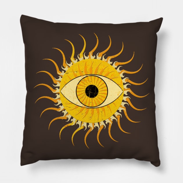 All-seeing sun Pillow by ElectricMint