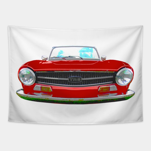 Triumph TR6 1970s classic British sports car red Tapestry by soitwouldseem