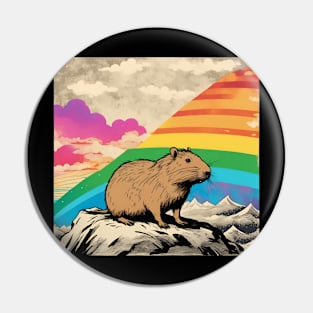 Cute Capybara in Wonderland Season Pin