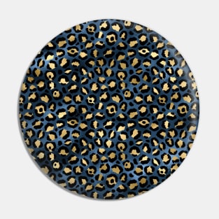 Blue and Gold Leopard Pin