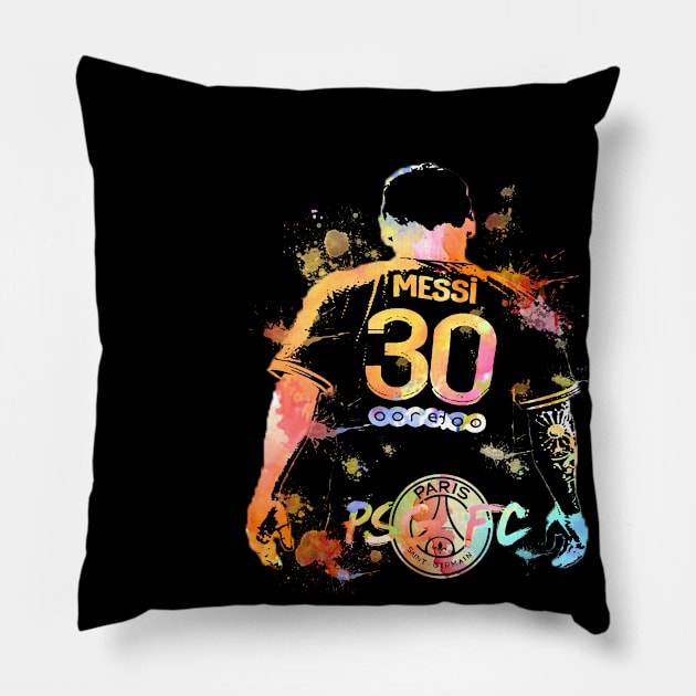 lionel messi Pillow by Randa Hidayah