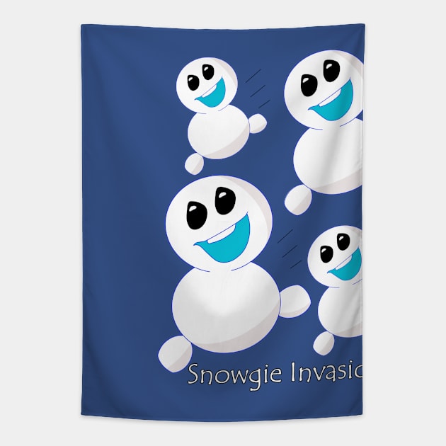 Snowgie Invasion Tapestry by garciajey