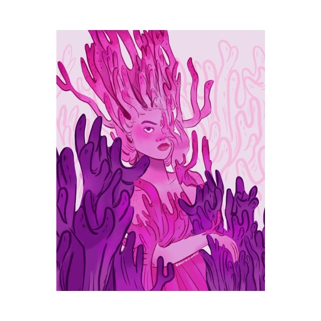 Violet Coral Mushroom by rebecaalvarezz
