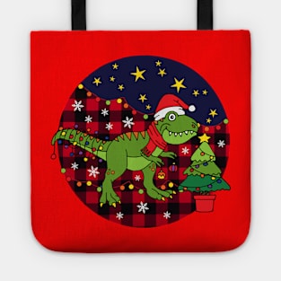 Kids Christmas T-rex Dinosaur Tote