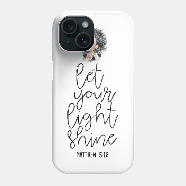 Let your light shine, african american afro woman Phone Case by SameDan