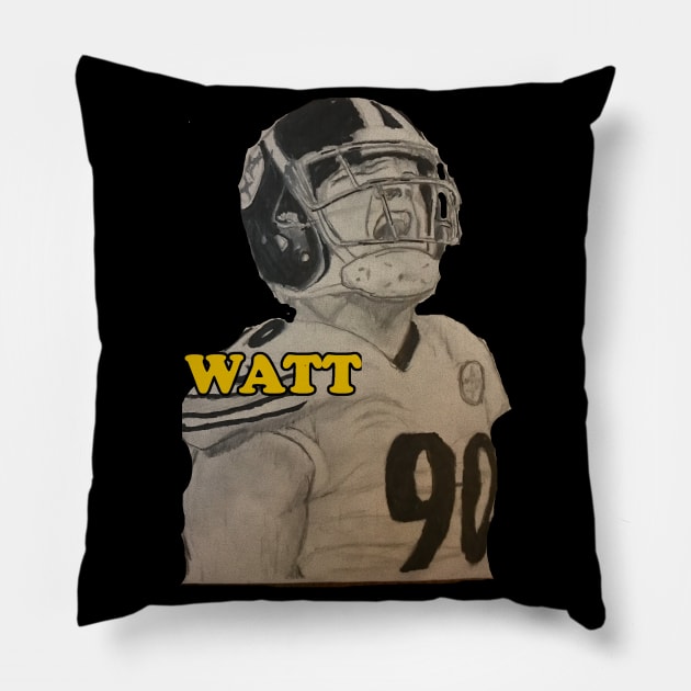 Pittsburgh Legend - Watt Pillow by JmacSketch