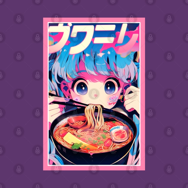 Cute Anime Girl |  Ramen Noodles | Hentaii Chibi Kawaii Design by AlNoah