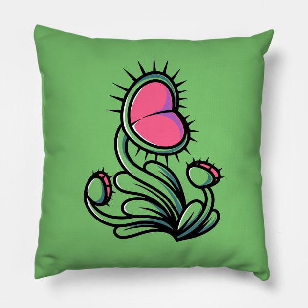 Beautiful venus flytrap Pillow by Cubbone