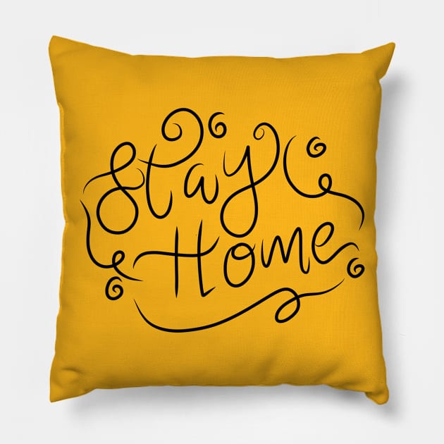 stay home lettering Pillow by viovi