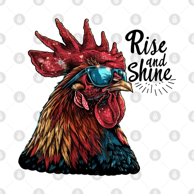 Rise and Shine - Rooster (with Black Lettering) by VelvetRoom